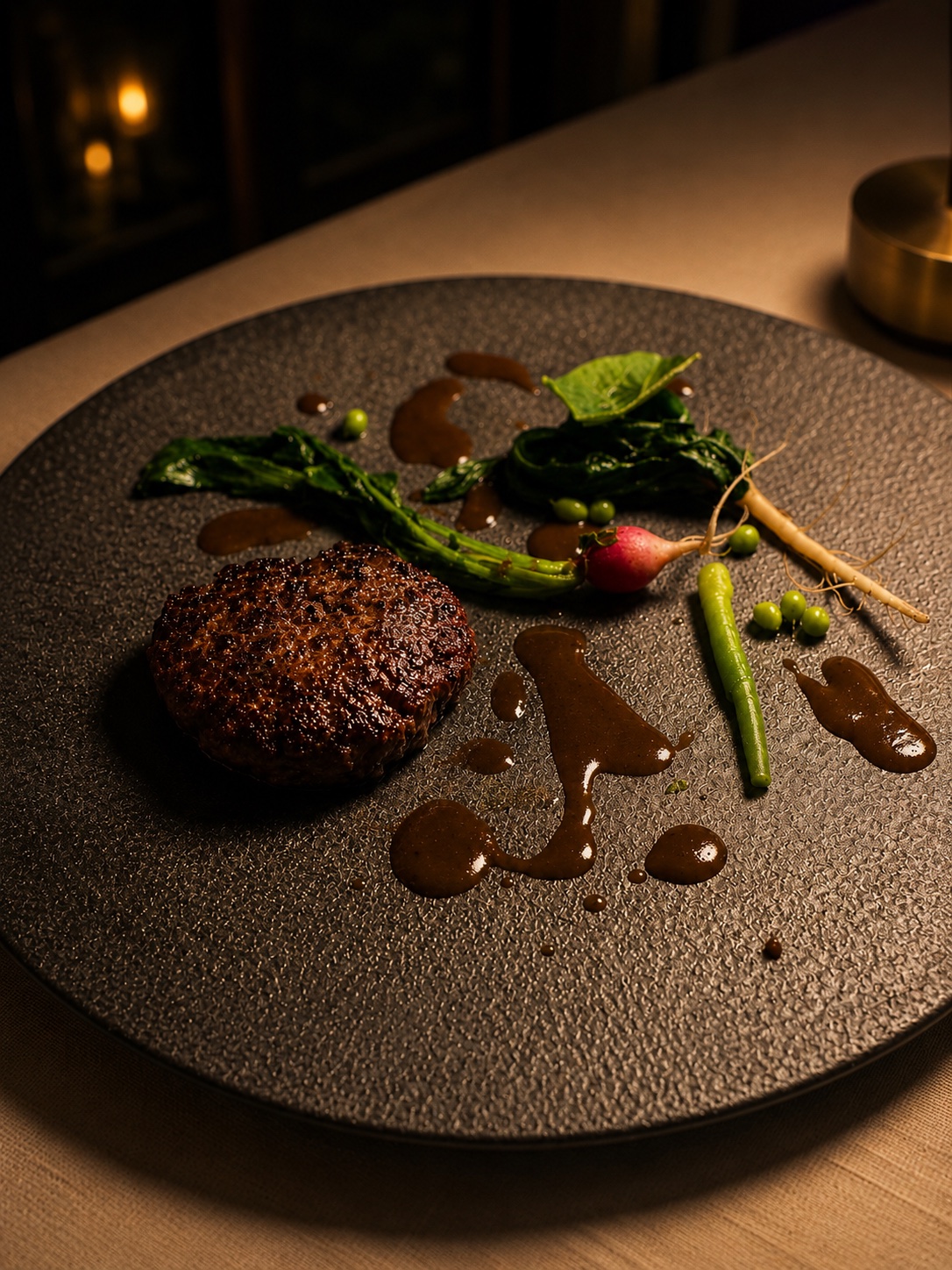 Hokkaido venison hamburger steak